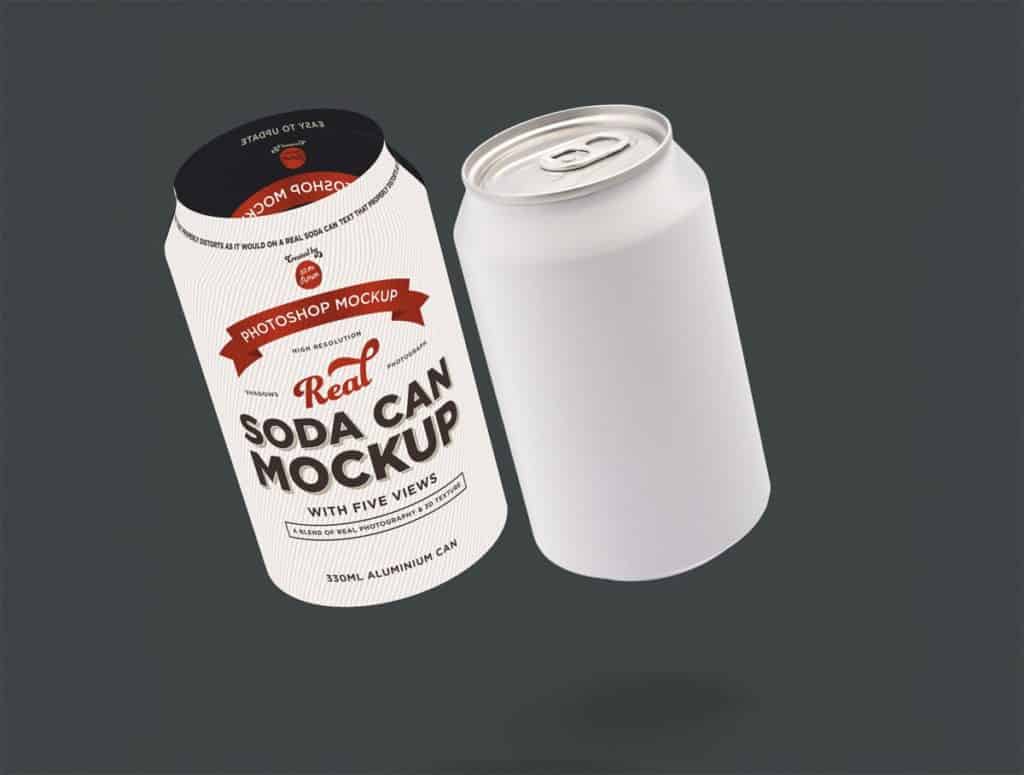 In this great post i have gathered an interesting and engaging collection of more as 30 photorealistic can packaging mockup templates for your . Soda Can Mockup For Photoshop Combines Real Photography With 3d
