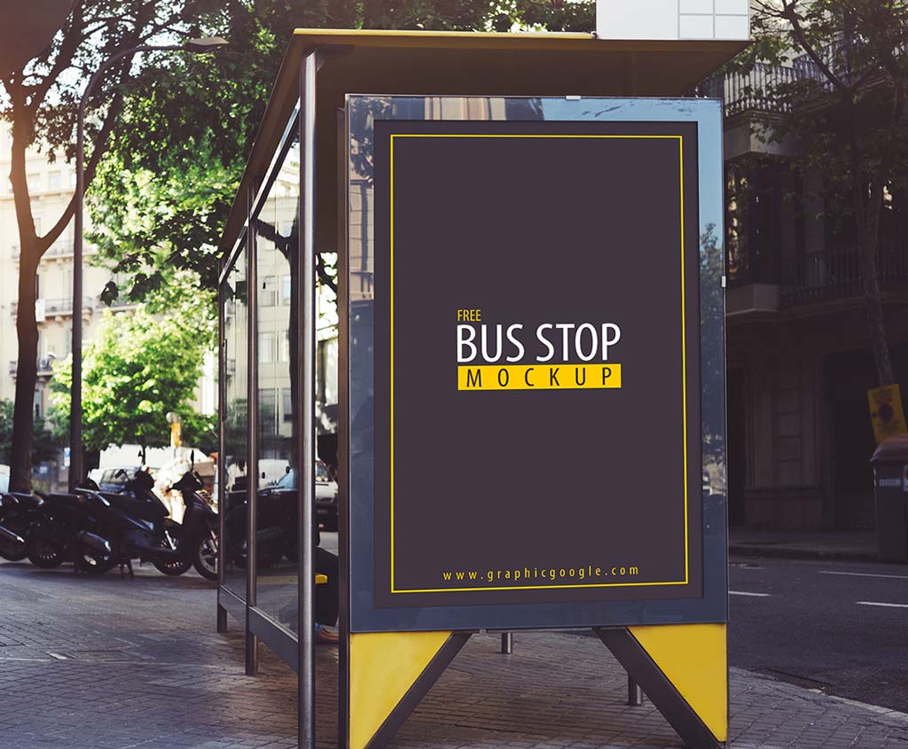 49+ Download Bus Stop Advert Mockup&nbsp;PSD