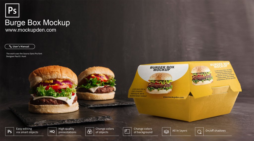 16+ Download Burger Box Mockup Freepik&nbsp;PSD