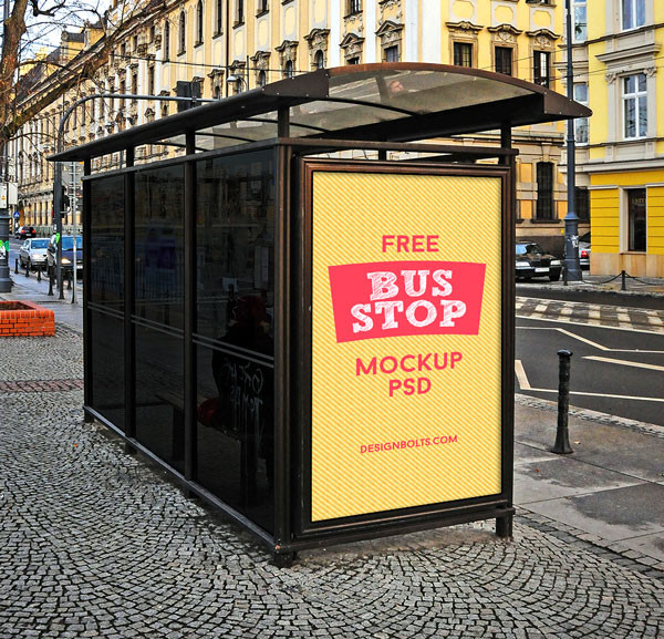 12+ Download Free Bus Stop Poster Mockup&nbsp;PSD